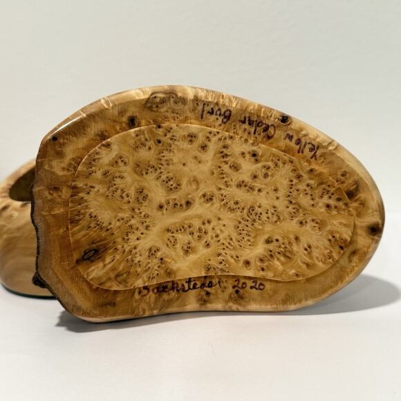 Kris Sacksteder Handmade Yellow Burl Wood Lidded Trinket Box Weird Woods Seattle - Picture 11 of 12